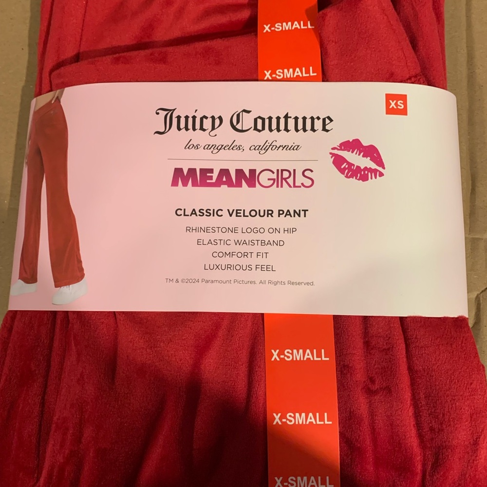 Juicy Couture Red Velour Pants